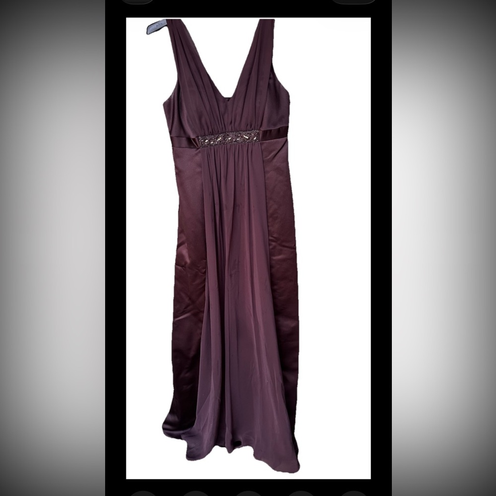 David's Bridal Bridesmaid Formal Prom Long Dress D19362 Sz 4 Purple